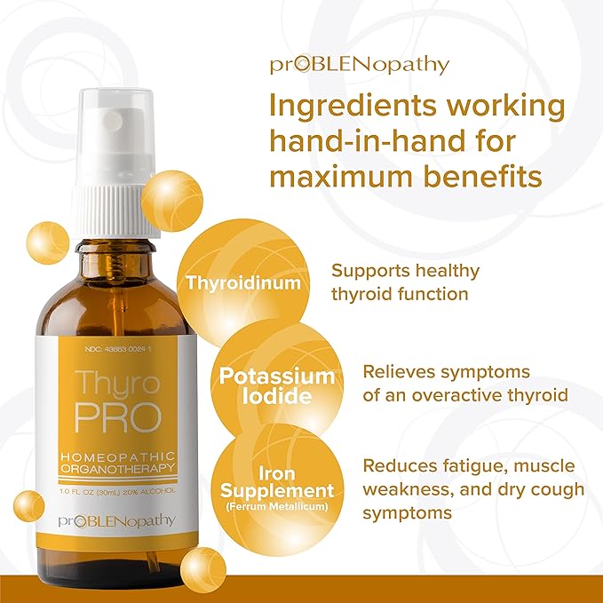 Thyroid Hormone Supplement Spray Men and Women 1 Fl oz (30 ml) - Natural Thyroid Support for Energy - Metabolism Immunity and Wellness - Liquid Formula for Fast Absorption