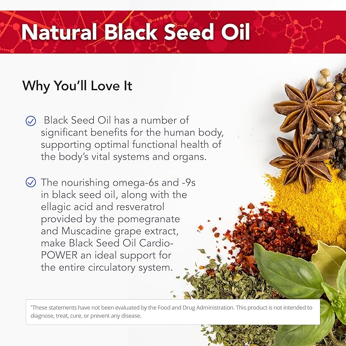 Physician's Strength Black Seed Cardio-POWER - 8 fl oz - Ellagic Acid/Resveratrol-Plus - Supports Better Health - Non-GMO - 48 Servings