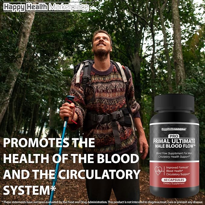Pro Primal Ultimate Male Blood Flow - Our Best Advanced Blood Flow Circulation Support - Blood Flow Pro Primal X Primal Ultimate Max Blood Flow Supplement Powder Capsules Whole Body Circulation Pills