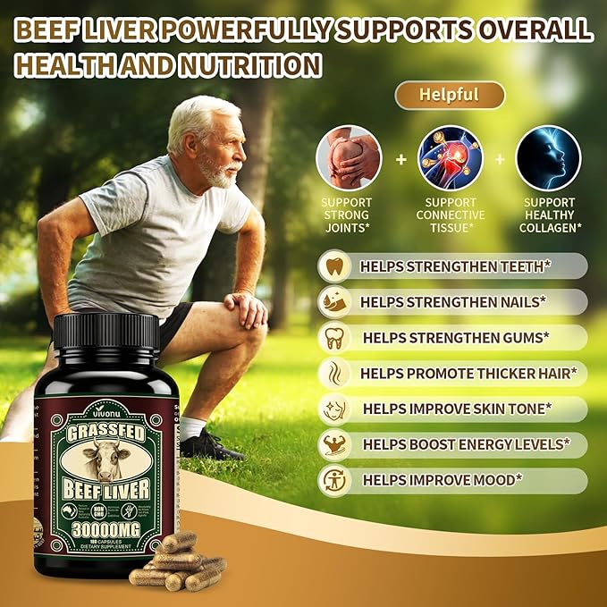 VivoNu Beef Organ Supplement for Women - Beef Liver Kidney Pasture Raised in New Zealand - No Fillers or Flow Agents (180 Capsules)