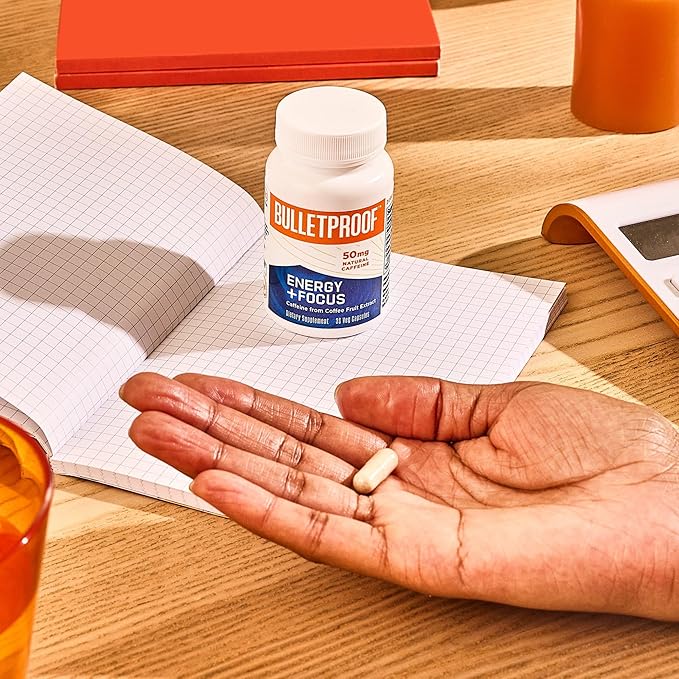 Bulletproof Energy and Focus Capsules 30 Count Natural Source of Caffeine Supplement for Memory and Clarity (Formerly NeuroMaster)