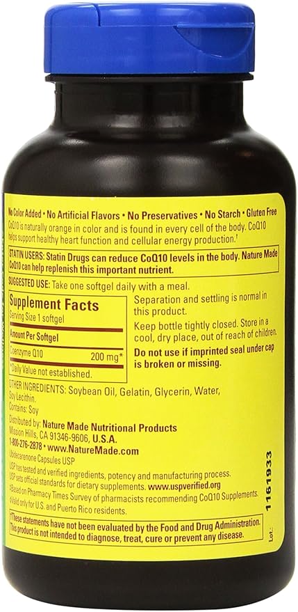 Nature Made CoQ10 Coenzyme Q10 200 mg - 2 Bottles 140 Softgels Each