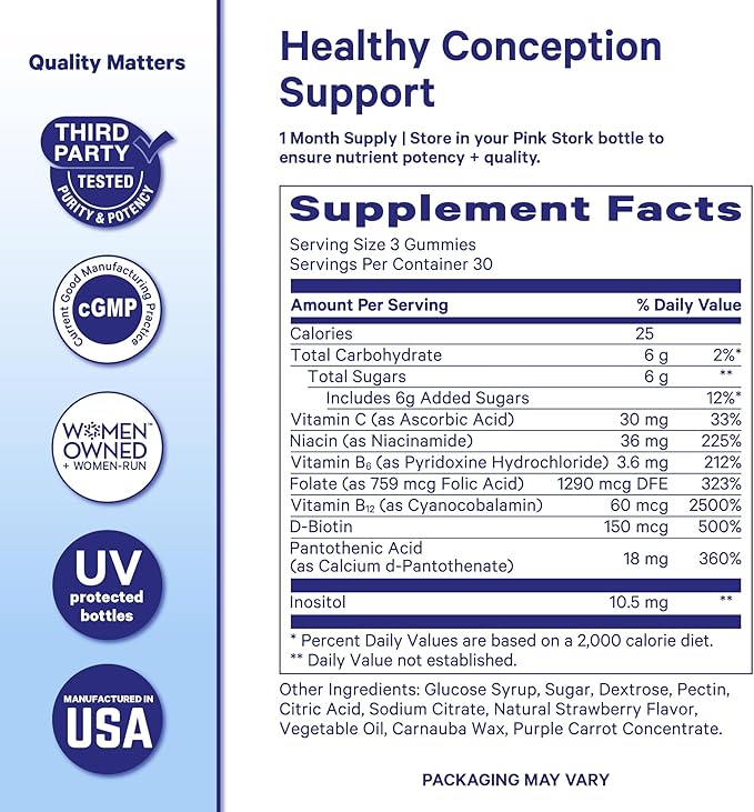 Blue Stork Fertility Supplement Gummies for Men - Male Prenatal Vitamins Conception Support for Him - Reproductive Health Hormonal Balance &amp Motility - 90 Count