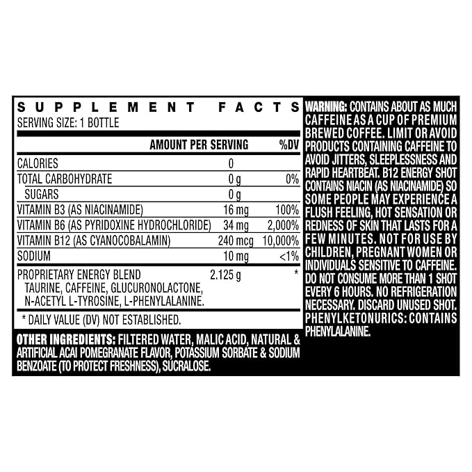 Stacker 2 Vitamin B Complex B12 B6 B3 Liquid Energy Shots - Vegansafe &amp Vegan Cyanocobalamin 10000% DRV - B-6 Pyridoxine 40mg - B3 Niacinamide (Niacin) 20mg - BASED BOX Bundle Pack (2oz Pack of