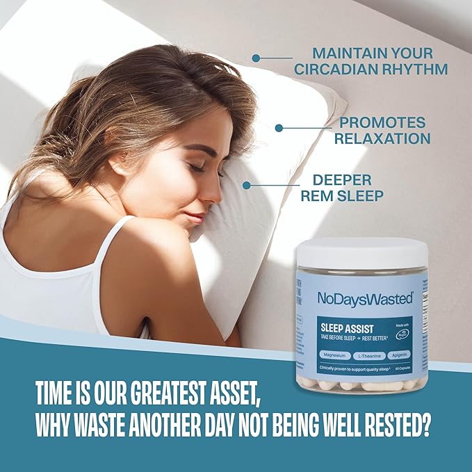 Magnesium Supplement - Magnesium Threonate Chelated Magnesium Bisglycinate L-Theanine &amp Apigenin - Rest Assist - Powerful Blend for Restful Nights - 120 Capsules