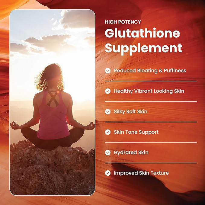 GlutaYouth Glutathione Supplement for Skin Health with Antioxidant Support Absorption Formula with Nano Silver Complex Daily Wellness Support Non GMO Anti Aging 60 Glutathione Capsule Made in USA