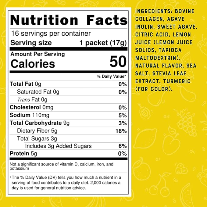 Bare Bones Lemonade Elevated Drink Mix | Light &amp Flavorful | Gluten-Free &amp Naturally Sweetened | On-the-Go Stick Single-Serve Packs Powdered Refreshment | 5g Protein | 16 Packets (.60 oz)
