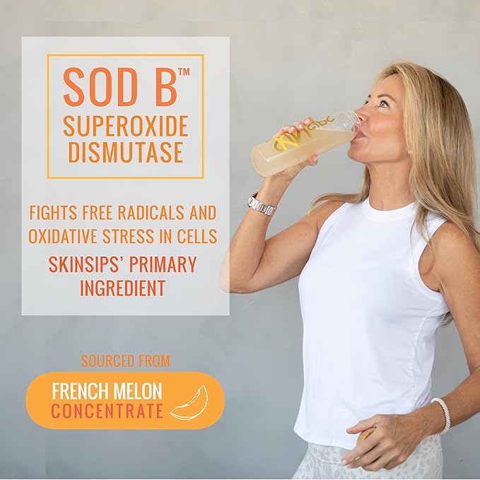 Skin Health &amp Energy Boost Drink Mix- Sugar Free SOD B (TM) Antioxidants from French Melon Concentrate On the Go Stick Packs Mango 30 Pack