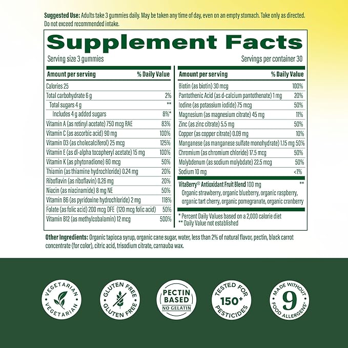 MegaFood Men’s Whole Body Multivitamin Gummies - Multivitamin For Men - Vitamin C Magnesium Citrate Vitamin D3 Methylated B12 &amp Zinc - Muscle Brain Heart Immune Support - 90 Gummies 30 Serv