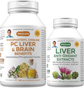 ANDREW LESSMAN PC Liver and Brain Benefits + Liver Anti-Oxidant Extracts Kit: 270 Capsules(180sg+90cp) - Phosphatidyl Choline Milk Thistle Artichoke Curcumin.