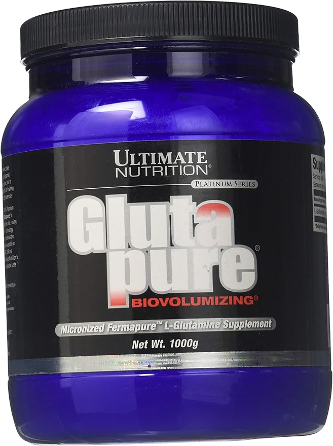Ultimate Nutrition Gluta Pure Biovolunizing Micronized Fermapure L-Glutamine Intestinal Health Regulation Muscle Recovery Immune Support Supplement 1000G