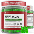 Fermented Zinc Gummies 30mg Copper Selenium Vitamin C D3 Superior Absorption Zinc Supplements for Women &amp Men Immune Powerful Antioxidant Zinc Picolinate Alternaitive Vegan No Sugar 60