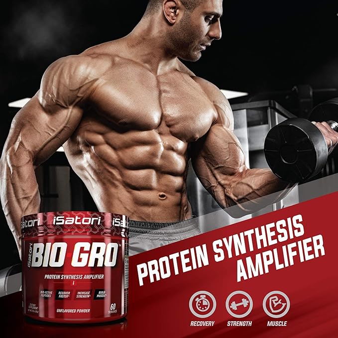 iSatori Bio-GRO Protein Synthesis Amplifier - Unflavored (60 Servings) &amp iSatori Amino-GRO BCAA Powder - Frosted Lemonade (30 Servings)