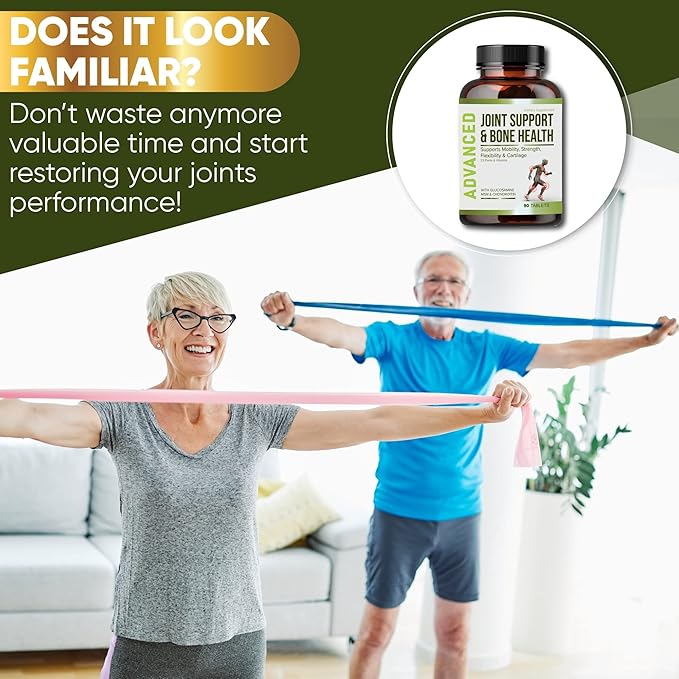 NutraPro Glucosamine Chondroitin MSM Joint Relief Supplements &amp Bone Health - for Knee &amp Joint Relief Bone Strength Joint Health Movement Flexibility Strength &amp Comfort.45 Days Servin