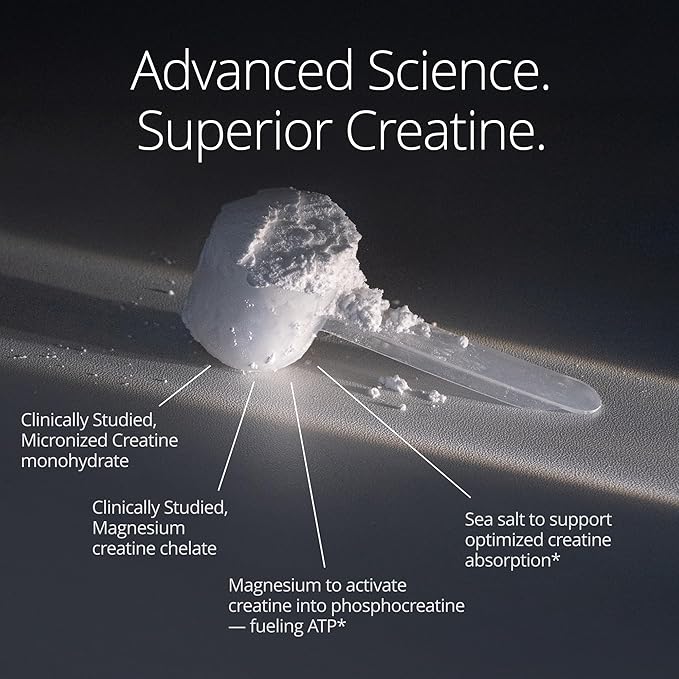 Qualia Creatine | Advanced Creatine Complex | 2 Sources + Magnesium | Optimized Absorption | Muscle Performance Brain Function &amp Healthy Aging