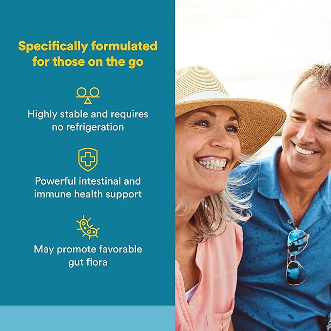 Natural Factors TravelBiotic Supports Colon and Immune Health Shelf Stable Probiotic Supplement 10 Billion CFU Vegan 60 Capsules (60 servings)