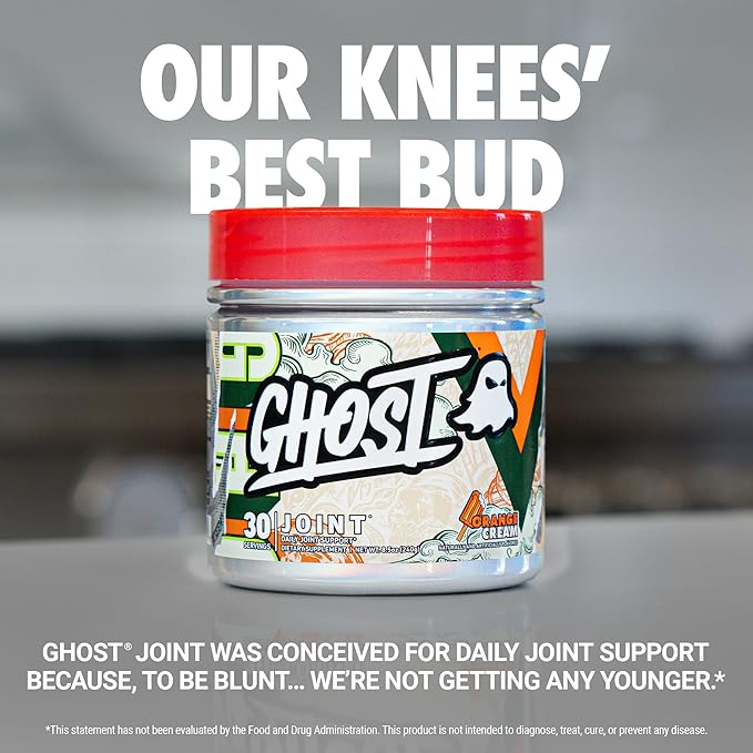 GHOST Joint Supplement Orange Cream (30 Servings) - Daily Joint Maintenance Supplement for Men &amp Women - Glucosamine HCL Chondroitin Sulfate &amp Curcumin - Cartilage Bones &amp Joint Support