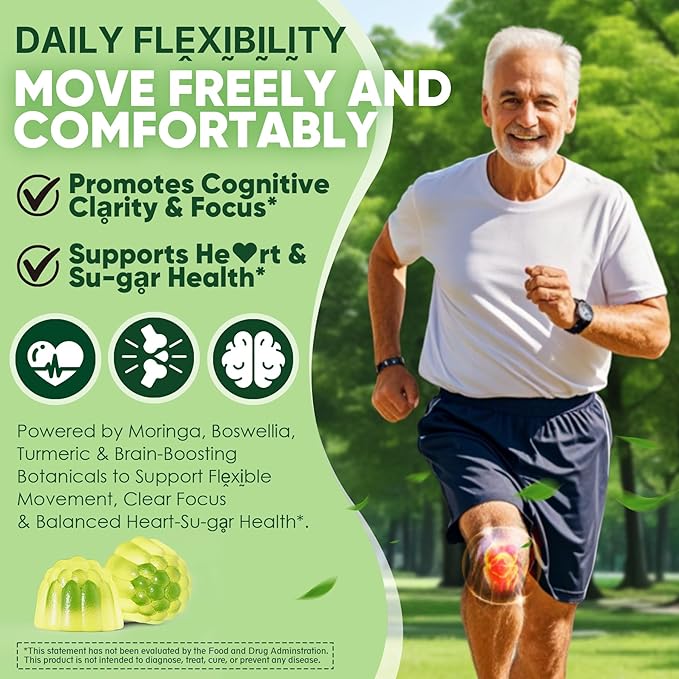 Moringa Gummies 1000mg for Women &amp Men Sugar-Free 13-in-1 Superfood with Turmeric Ashwagandha Trans-Resveratrol VB12 D3 Pure Moringa Leaf Supplement for Energy Immune SkinAntioxidant 60 C