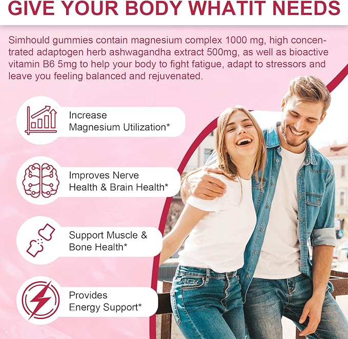 2 Packs Liposomal Magnesium Complex Gummies-as 12 Forms of Magnesium CitrateGlycinateMalateOxideand More with Vitamin D3 B6C Ashwagandha &amp CoQ10 for Women and Men-Support Bone &amp Muscle