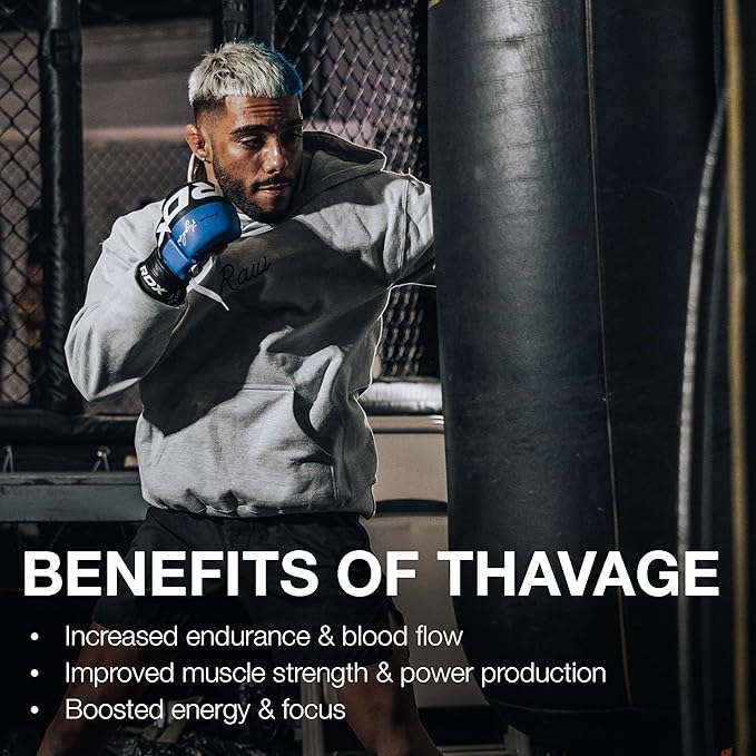 RAW Preworkout Powder Thavage (Lemon Lime) - Chris Bumstead Sports Nutrition Supplement for Men &amp Women - Cbum Pre Workout for Working Out Hydration Mental Focus &amp Energy - 40 Servings