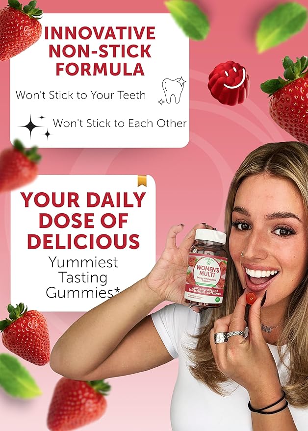 Lunakai USA Made Womens Multivitamin Gummies - Delicious Daily Dose with 16 Multi Vitamins for Women - Energy &amp Immune Support Non-GMO - 3 Pack