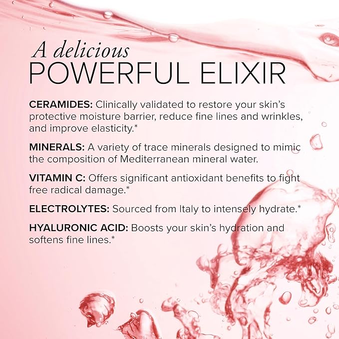 Serovital Glow Sticks Sugar-Free Powder Drink Mix with Hyaluronic Acid Ceramides Electrolytes for Skin Hydration in 14 Days Sun-Kissed Citrus Flavor 28 Packets