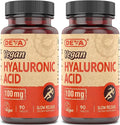 DEVA Vegan Hyaluronic Acid 100mg Tablets Slow Release 2-Pack – Non-GMO Non-Hemolytic 90 Count Ea
