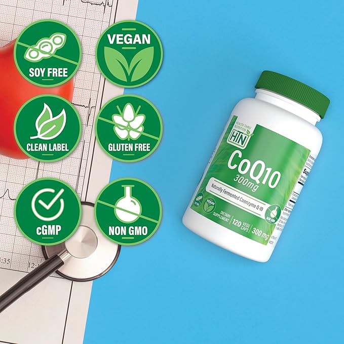 Health Thru Nutrition CoQ-10 300mg - 120 Capsules | High-Potency Ubiquinone Coenzyme Q10 | Supports Cellular Energy &amp Antioxidant Protection | Non-GMO Soy-Free Vegan Gluten-Free