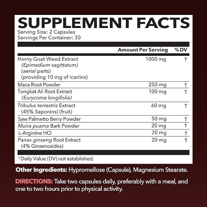 HAVASU NUTRITION Horny Goat Weed Capsules (30 Servings) &amp L Arginine L Citrulline Supplement (30 Servings)