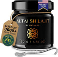 Altai Shilajit Resin - 50g Pure Shilajit - Gold Grade Shilajit - 6 Month Supply - for Vitality &amp Mental Clarity - Authentic Extraction Method - Fulvic Acid + Humic Minerals