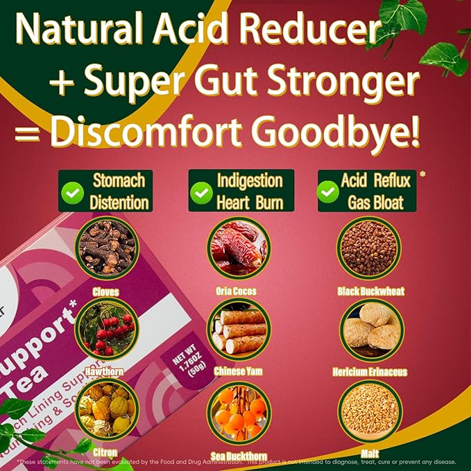 Acid Reflux Heartburn ReliefBetter FocusDigestionAuKrLr Natural Herbal Mushroom Tea with Super foodsHericiumLions maneNo Sugar &amp Caffeine Free