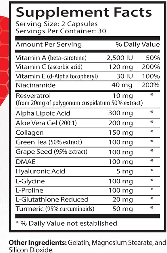 Anti-Wrinkle Supplement - Turmeric Touch Anti-Wrinkle Aloe Vera Collagen-Rich Blend Hyaluronic Acid Moisture Natural Anti-Wrinkle Blend Green Tea Infusion Grape Seed Glow 3Bot