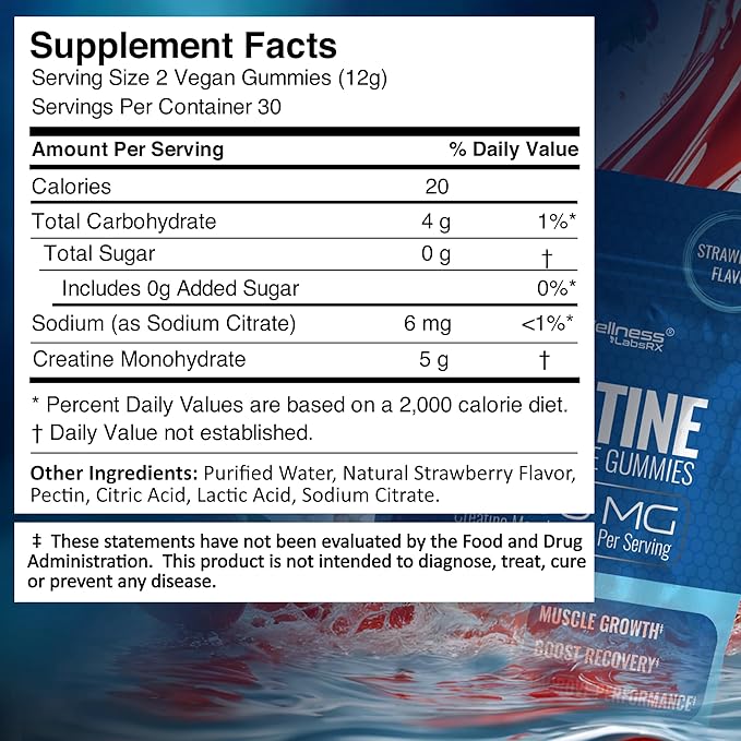 WELLNESS LABSRX Creatine Gummies 5000mg - Sea Moss Gummies 3200mg | Bundle
