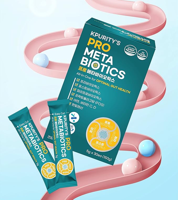 KPurity Prometabiotics All-in-One for Optimal Gut Health 5g x 30 Sticks Powder Probiotics Prebiotics 15 Billion CFU 19 Strains Immune Support Digestive Health Supplement