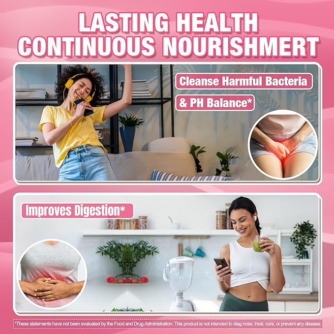 Vaginal Probiotics Gummies for Women PH Balance Odor Control with Prebiotics Cranberry D-Mannose Promotes Feminine Healthy Vaginal Flora Urinary Tract Yeast Digestive Support Sugar Free120Cts