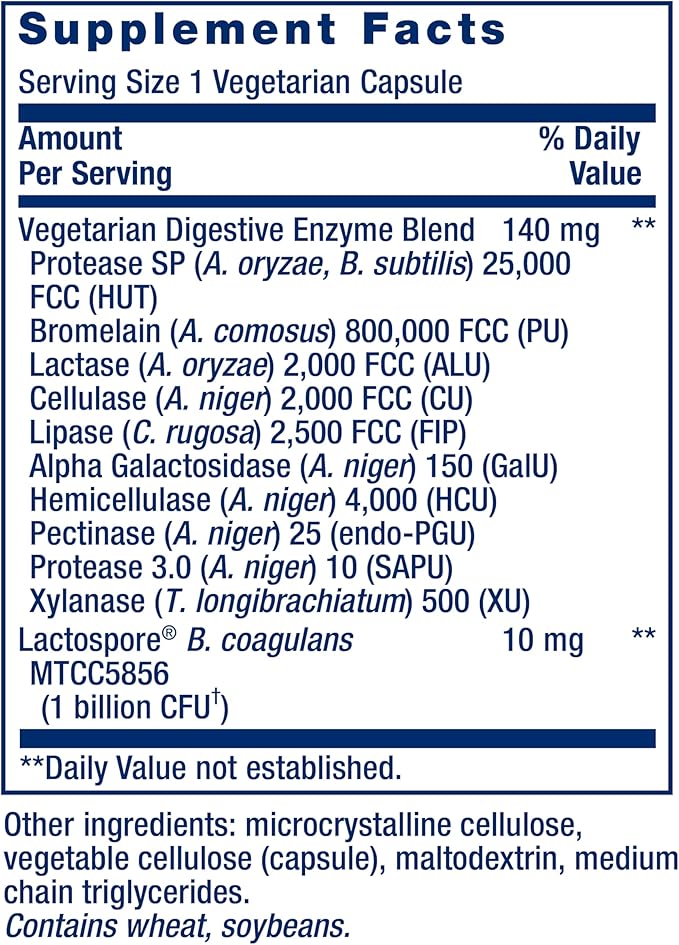 Life Extension Enhanced Super Digestive Enzymes and Probiotics – B. coagulans Probiotic 10 Digestive Enzymes – Supports Digestion Comfort &amp GI Balance – Non-GMO Vegetarian – 60 Capsules