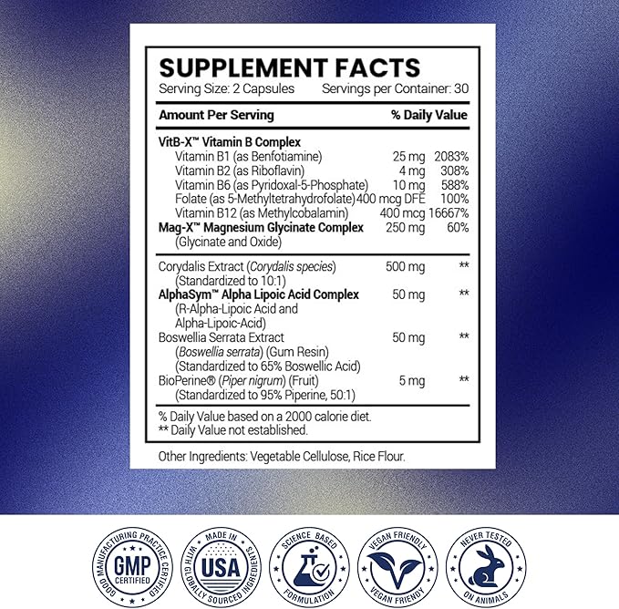 Research Verified Sciatimax – Sciatica &amp Nerve Support with B Vitamins Magnesium Corydalis Boswellia &amp Alpha Lipoic Acid – 60 Vegan Capsules - Pack of 3