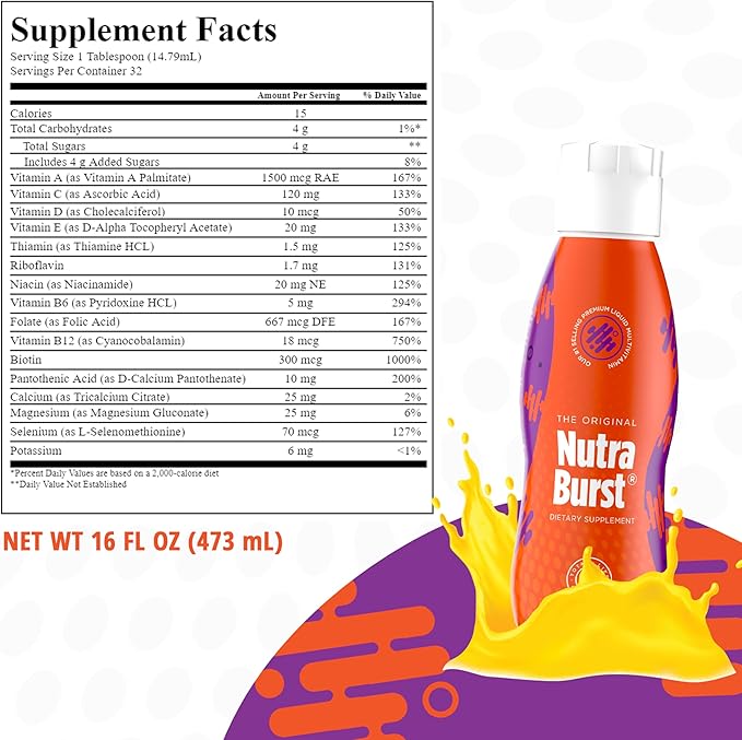NutraBurst - Liquid Multivitamin Daily Nutritional Support Packed with Essential Vitamins and Minerals 16 fl. oz