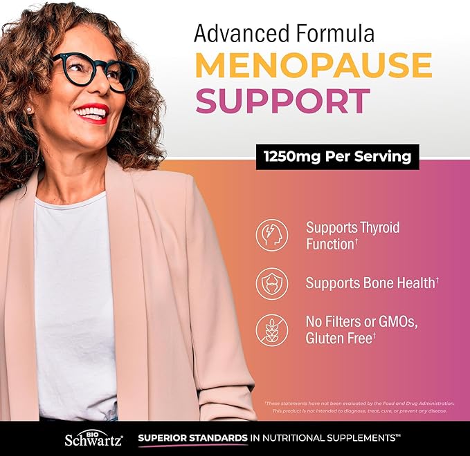 BioSchwartz Herbal Menopause Supplement with Black Cohosh (1 Month Supply) Plus Prebiotics and Probiotics with Digestive Enzymes for Women (1 Month Supply)