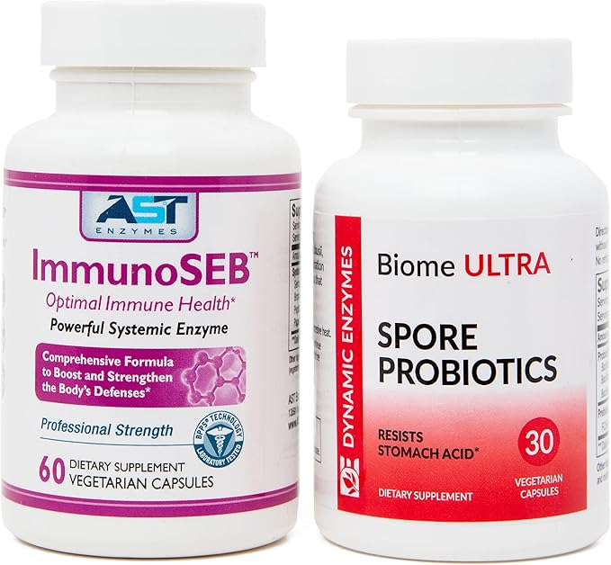 ImmunoSEB (60 caps) &amp Biome Ultra (ProbioSEB CSC3) (30 caps) - Immunity Boost Bundle – Systemic Enzymes &amp Probiotics