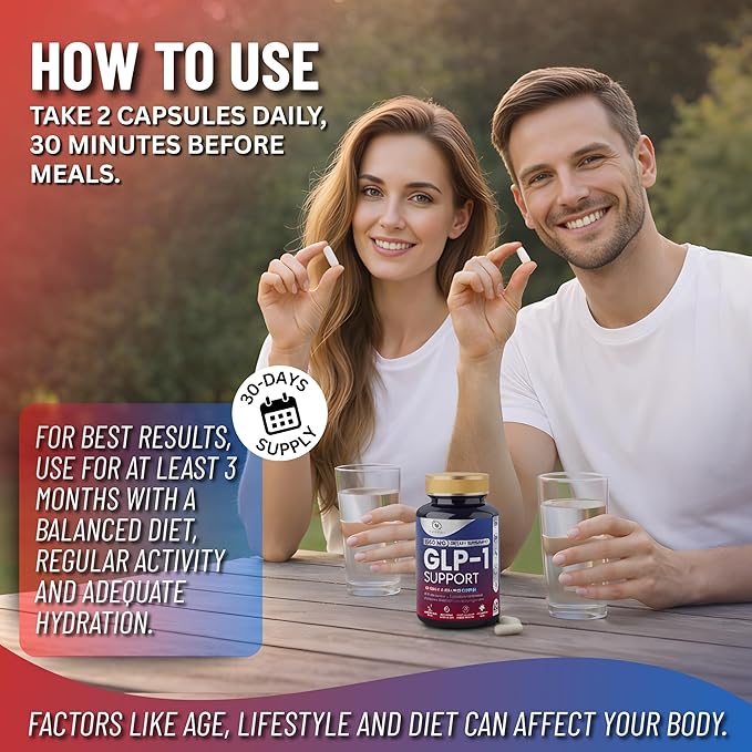 24-in-1 GLP-1 Supplement 1000 mg with Berberine L-Carnitine Ashwagandha | Metabolism Support for Satiety &amp Craving Control | Probiotics 10 Billion CFU for Gut Health &amp Healthy Energy – 60 Ca