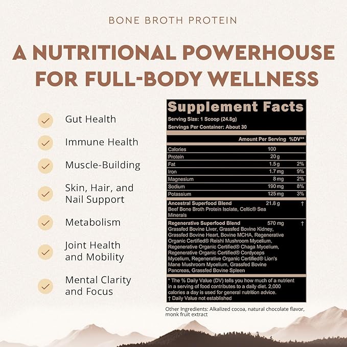 Ancestral Supplements MOFO &amp Chocolate Protein Bundle for Men – Supports Strength Energy Hormone Health &amp Recovery–Grass Fed Beef Organ Blend with 20g Protein Gut Health Support &amp Organ