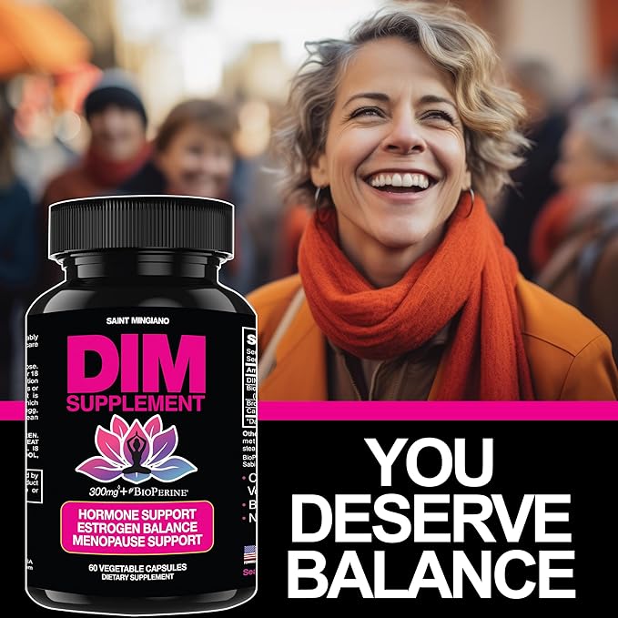 Thyroid Support Supplement 120 Capsules - with - DIM Supplement 300 mg - Hormone Balance for Women