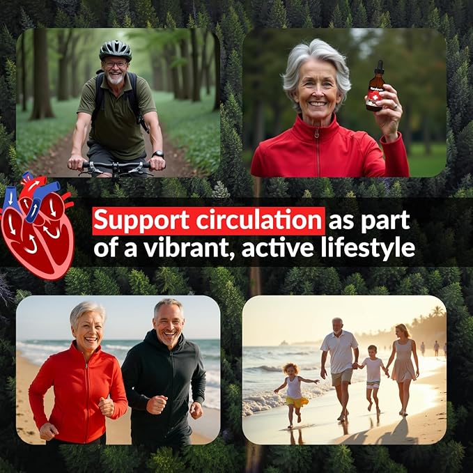 Herbal Circulation Support Capsules 180s | Supports Circulatory Wellness with Hawthorn Garlic Ginkgo Cayenne Milk Thistle Bilberry &amp Valerian | Supports Vitality &amp Daily Wellness