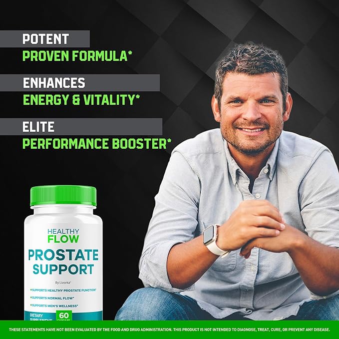 Healthy Flow Prostate Support - Official Healthy Flow Capsules Support Pills Supplement - Maximum Strength Premium HealthyFlow Advanced Formula Health &amp Wellness 60 Capsules for 1 Month