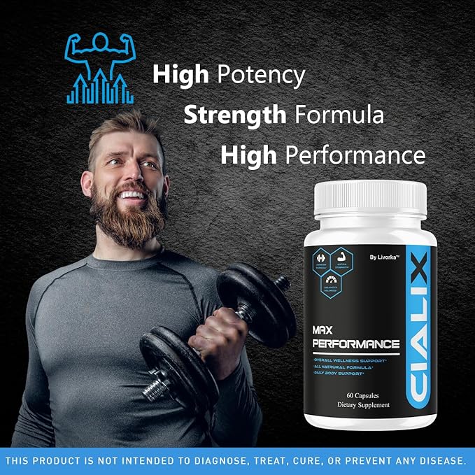 Cialix Pills for Men Official Cialix Premium Advanced Formula Supplement Capsules - Maximum Strength Natural Cialix Vitamin Support for Overall Health &amp Wellness 60 Capsules for 1 Month