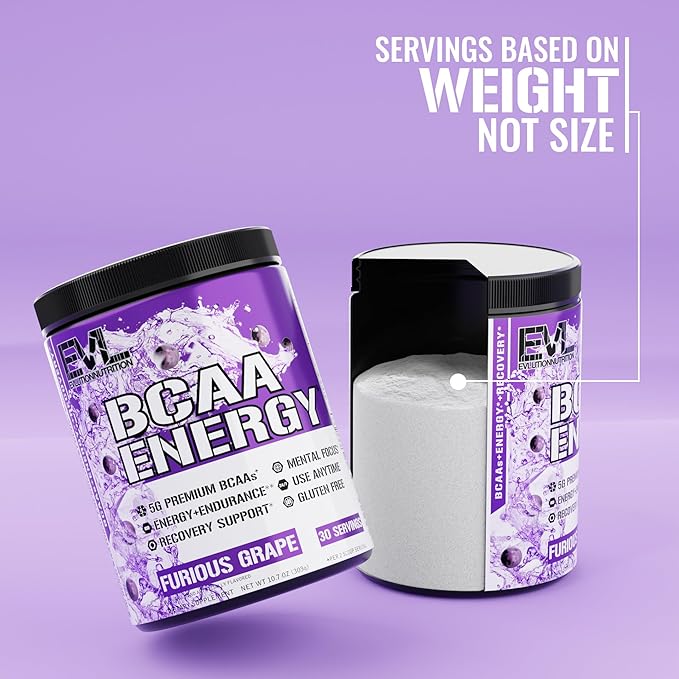 Evlution Replenishing BCAAs Amino Acids Powder for Pre &amp Post Workout (Grape and Cherry Lime 30 Servings Each)