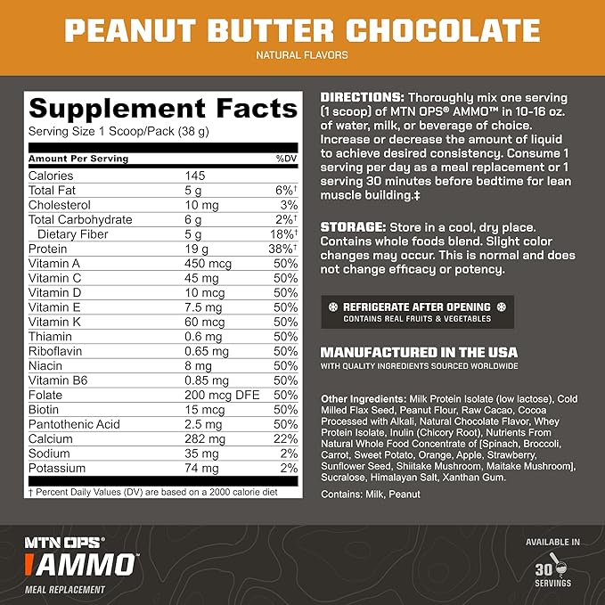 MTN OPS Blaze &amp Ammo Peanut Butter Chocolate Bundle – Thermogenic Fat Burner + Lean Muscle Protein Stack