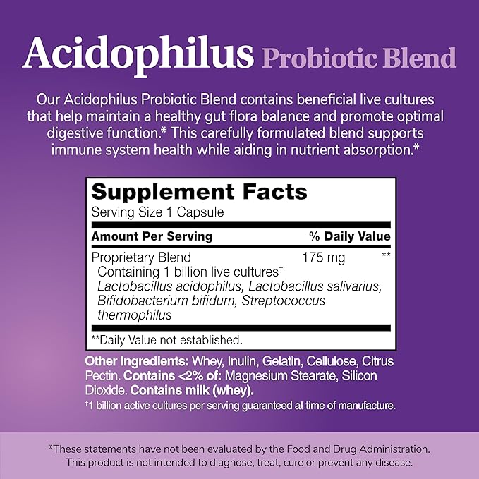21st Century Acidophilus Probiotic Blend Capsules (300 Count) Daily Probiotic Supplement with Lactobacillus Acidophilus Supports Digestive Health &amp Immune System Non-GMO Gluten-Free