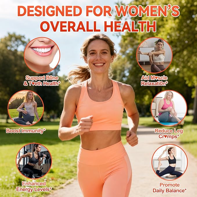 Calcium Supplements for Women Gummies: Organic Chewable Sugar Free Vegan Calcium 1200 mg with Vitamin D3 K2 B6 B12 Mineral Magnesium Zinc Citrate - for Womens Immune Overall Health(120Count)